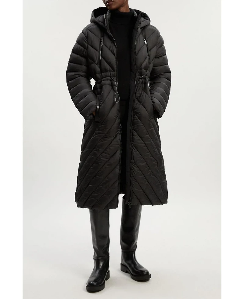 Petite Packable Knee Length Coat