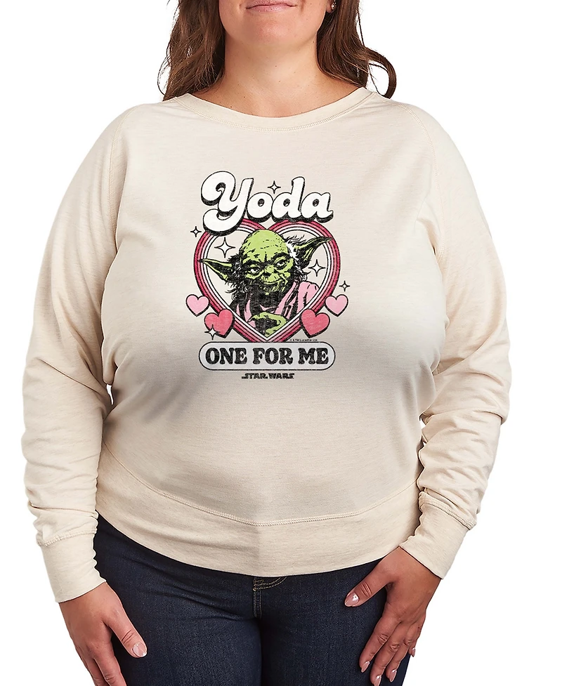 Hybrid Apparel Women's Star Wars Yoda One For Me French Terry Long sleeve T-shirt