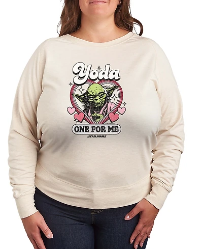 Hybrid Apparel Women's Star Wars Yoda One For Me French Terry Long sleeve T-shirt