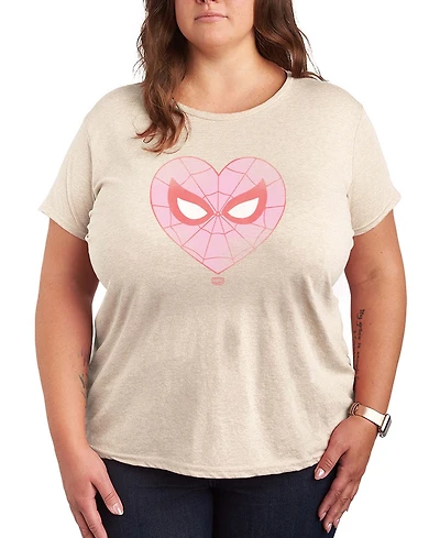 Hybrid Apparel Women's Spider-Man Heart Faded Short Sleeve Graphic T-Shirt