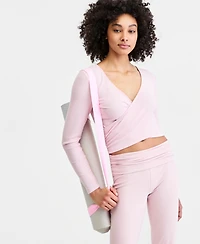 Id Ideology Women's Surplice Reversible Long-Sleeve Top, Macy's Exclusive