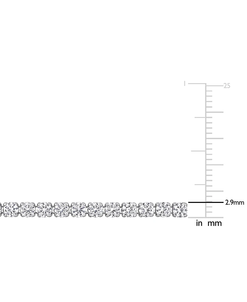 Macy's Created Pink Sapphire (6-1/8 ct. t.w.) Tennis Bracelet in 18k Rose Gold Flash Plated Sterling Silver (Also in White Sapphire)