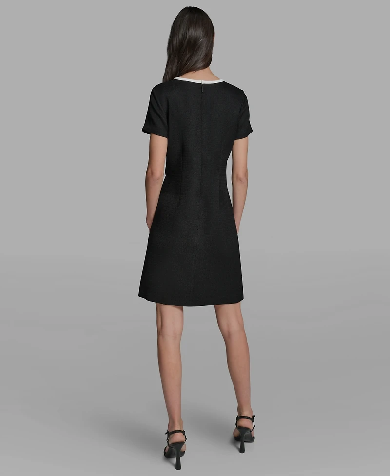 Karl Lagerfeld Paris Women's Bow Detail A-Line Dress