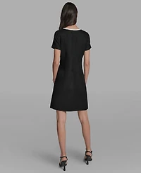 Karl Lagerfeld Paris Women's Bow Detail A-Line Dress