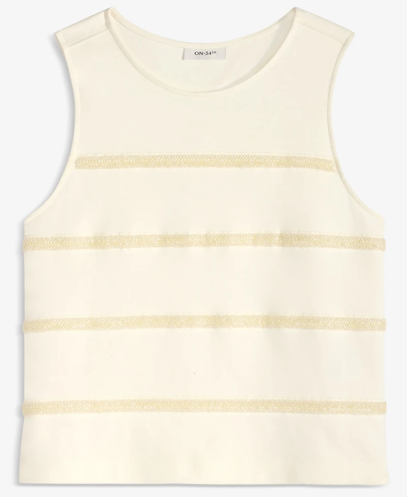 On 34th Women's Cotton Bead-Embellished Tank Top, Macy's Exclusive