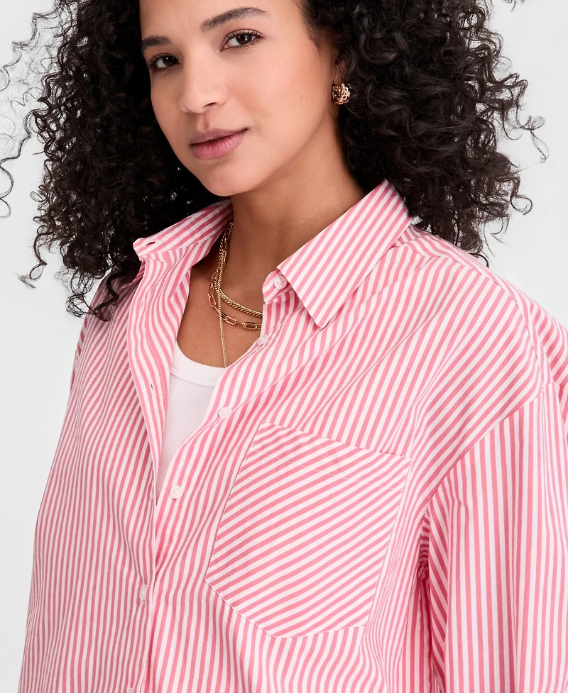 On 34th Women's Jenna Stripe Button-Front Shirt, Macy's Exclusive