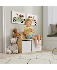 evolur Playthings Storage Bench - Kids' with Top Seat & Hidden