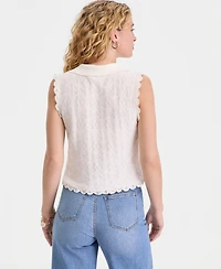 On 34th Women's Tie-Front Sleeveless Crochet Sweater, Macy's Exclusive