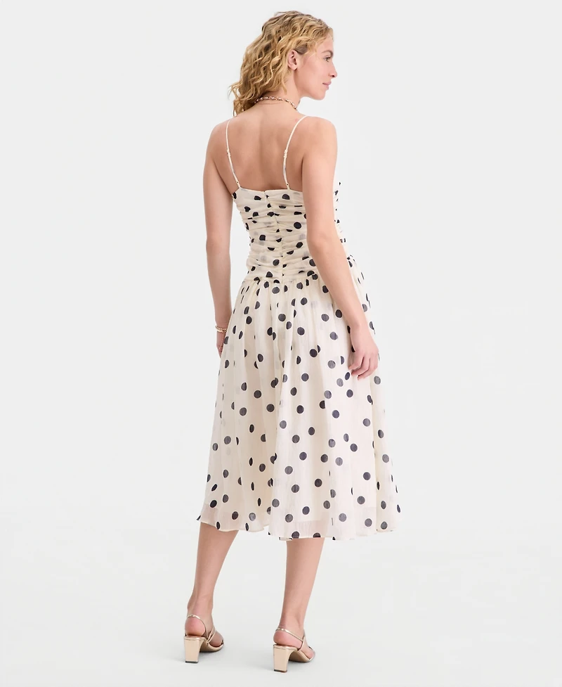 On 34th Women's Dot-Print Sweetheart-Neck Midi Dress, Macy's Exclusive