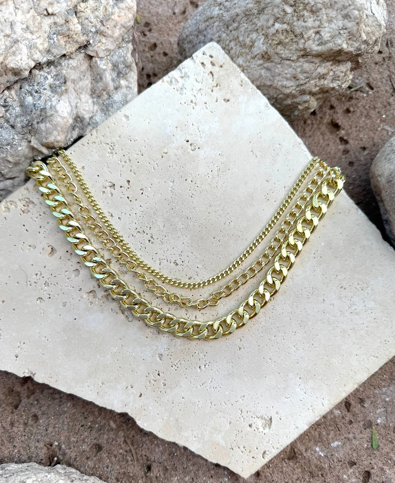 Adornia Gold Link Layered Necklace