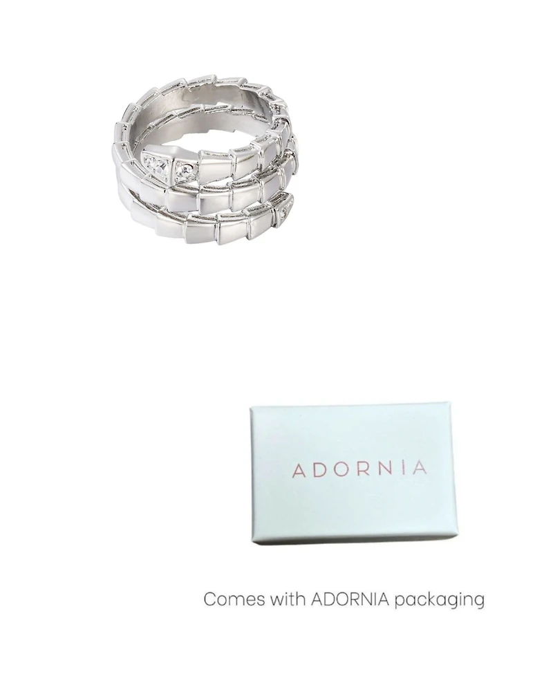 Adornia Silver Snake Double Wrap Ring