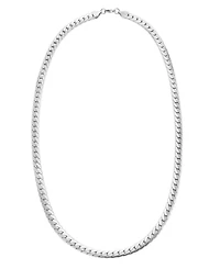 Adornia Tarnish Resistant Men's Silver Flat Curb Chain Necklace