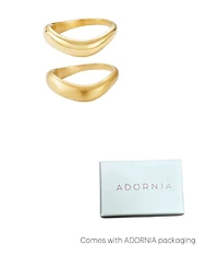 Adornia Tarnish Resistant Gold Nesting Curved Band Ring Set
