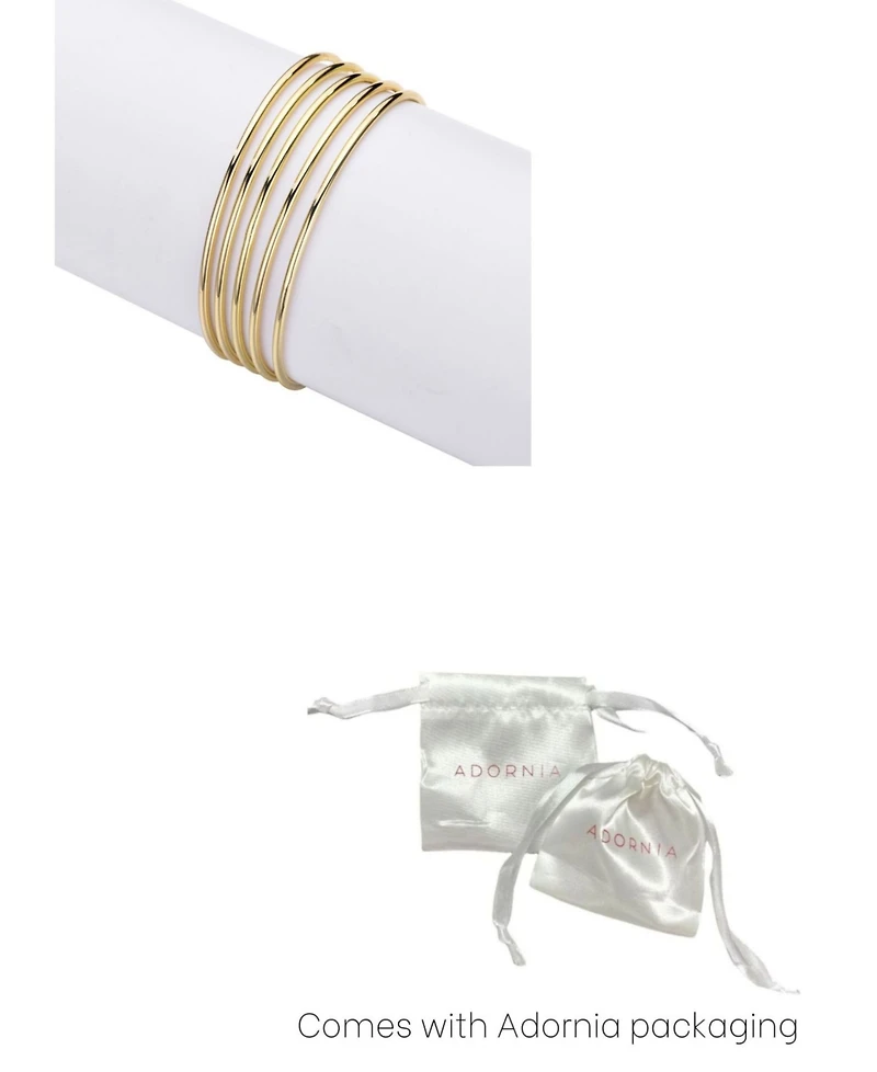 Adornia Gold 5-Piece Tube Bangle Bracelet Set