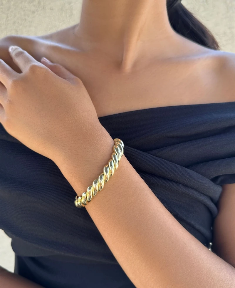Adornia Gold Macaroni Stretch Bracelet