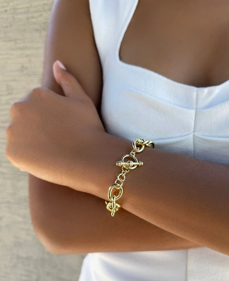 Adornia Gold Chunky Oval Link Toggle Bracelet