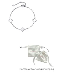 Adornia Silver Clover Station Bracelet