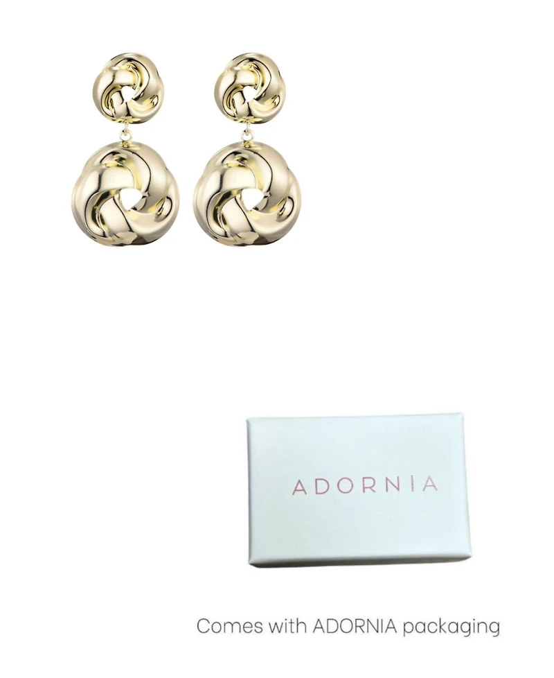 Adornia Gold Double Knot Drop Earrings