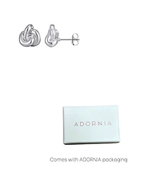Adornia Silver Chubby Knot Stud Earrings