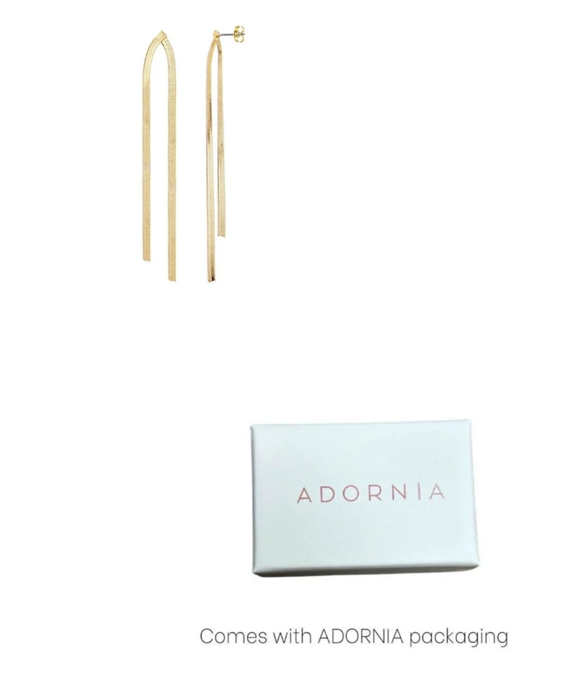 Adornia Gold Herringbone Drop Earrings