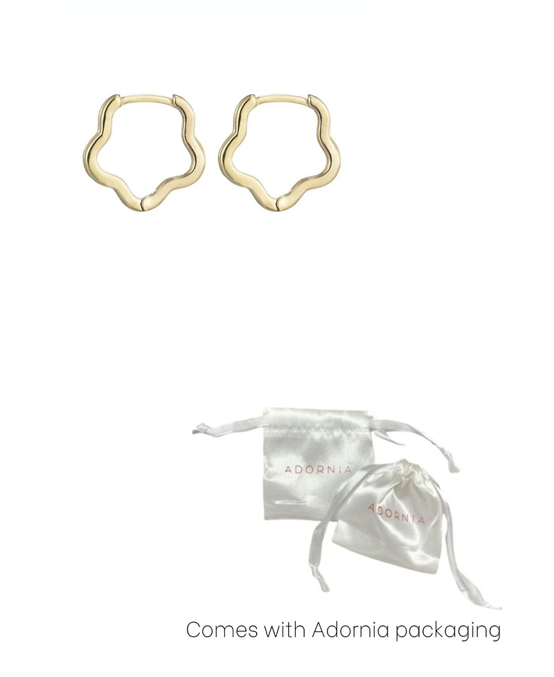 Adornia Gold Flower Shaped Hoop Earrings