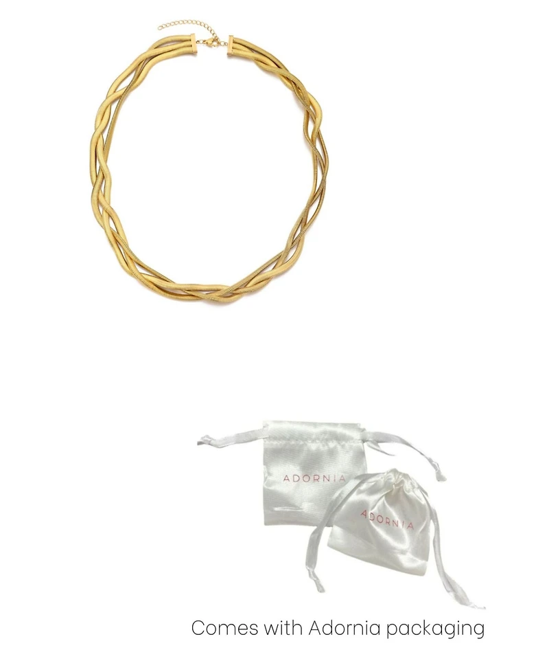 Adornia Tarnish Resistant Gold Braided Chain Necklace