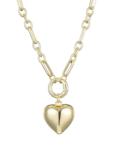 Adornia Gold Puffy Heart Link Necklace