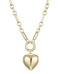 Adornia Gold Puffy Heart Link Necklace