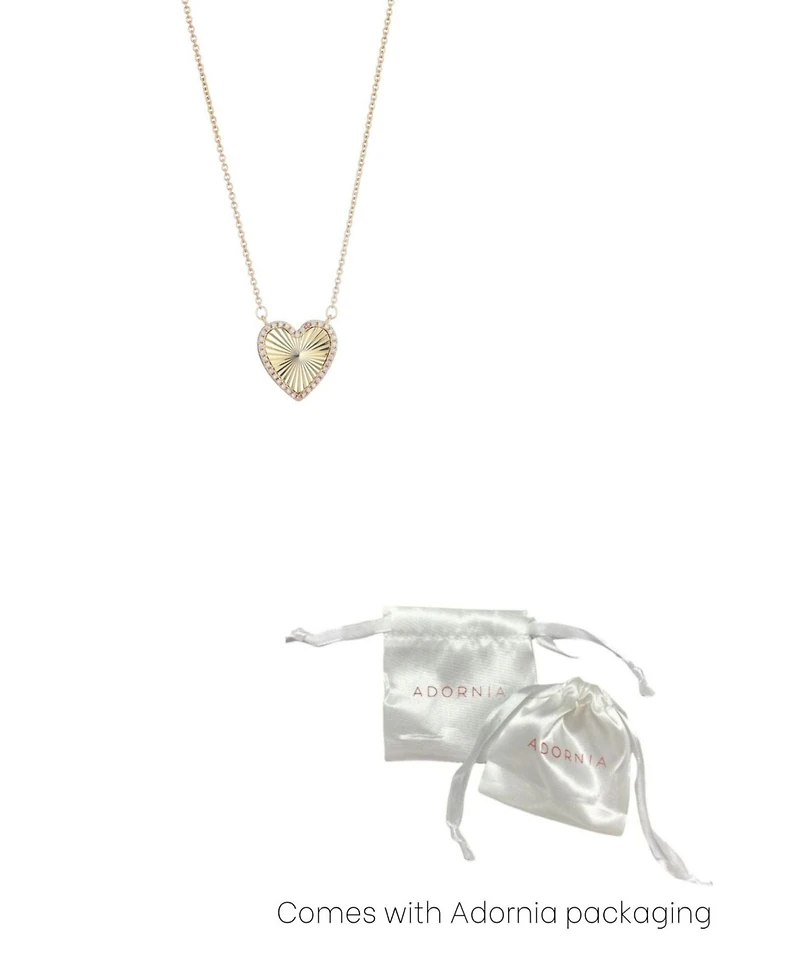 Adornia Gold Cz Prismatic Heart Necklace