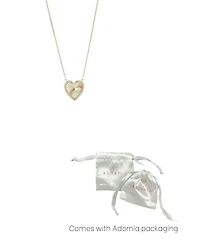 Adornia Gold Cz Prismatic Heart Necklace