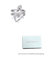 Adornia Tarnish Resistant Silver Curvy Snake Ring