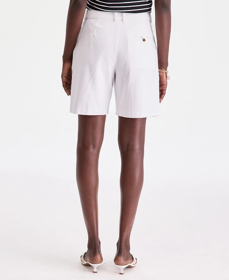 On 34th Women's High-Rise Linen-Blend Bermuda Shorts, Macy's Exclusive
