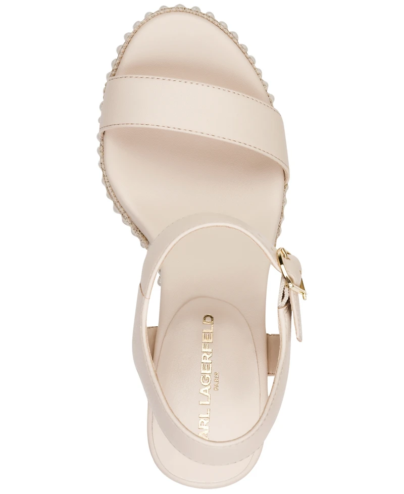 Karl Lagerfeld Paris Women's Calzona Round Toe Wedge Sandals