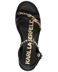 Karl Lagerfeld Paris Women's Clemons Ankle Strap Wedge Sandals