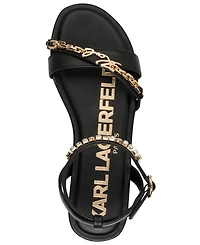 Karl Lagerfeld Paris Women's Christiano Ankle Strap Flat Sandals