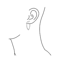 Bling Jewelry Heart Shaped Inside Out Cubic Zirconia Pave Cz Large Hoop Earrings Rhodium Plated Brass 1.5 In Diameter