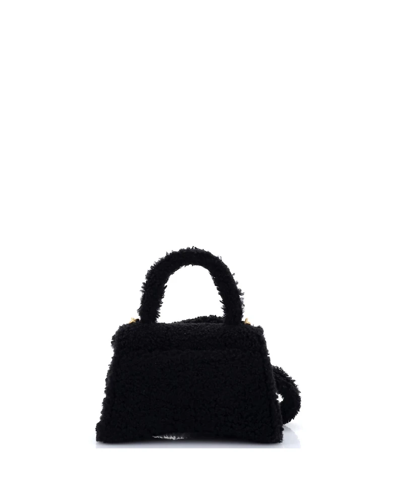 Pre-Owned Balenciaga Small Fluffy Hourglass Top Handle Bag Faux Fur