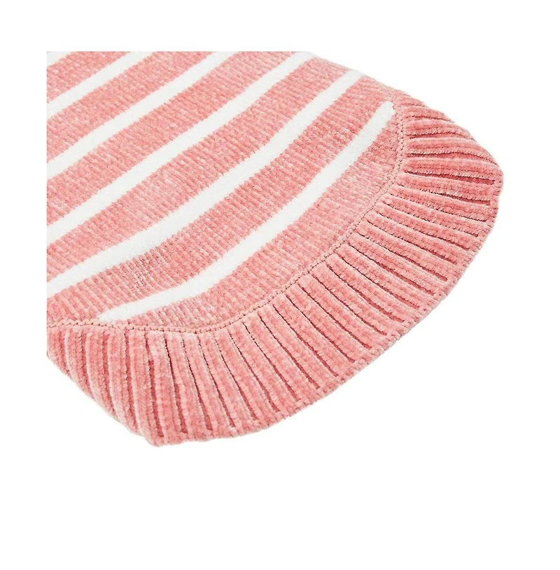 Blueberry Pet Ultra-soft Chenille Classy Striped Tutleneck Dog Sweater