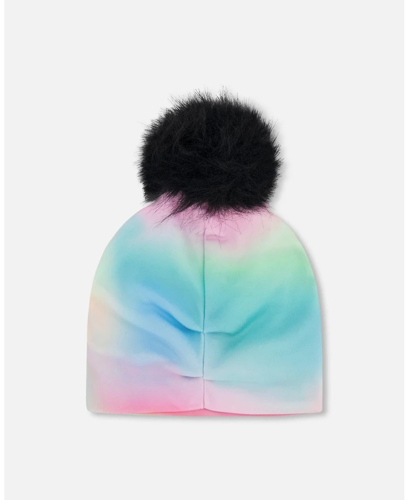 Deux par Girl Stretch Jersey Hat with Pompom
