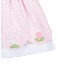 Florence Eiseman Baby Girls' Seersucker Check Flowers & Bunny Dress