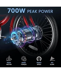 Mooncool 350W Electric Tricycle for Adults with 24" x 2.1" Wheels