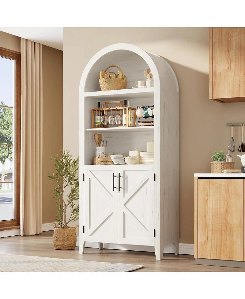 gaomon Arched Bookcase with Doors