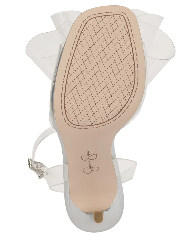 Jessica Simpson Women's Olivine Vinyl Bow Stiletto Dress Sandals