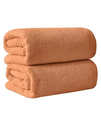 Linery & Co. 100% Cotton Textured 2-Piece Oversized Bath Sheet Set, 35” x 68”