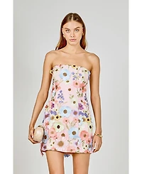 endless rose Women's Floral Embroidered Mini Dress