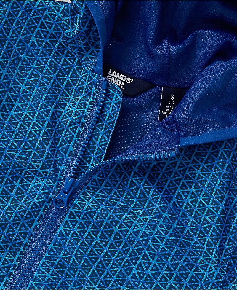 Lands' End Girls Waterproof Hooded Packable Rain Jacket