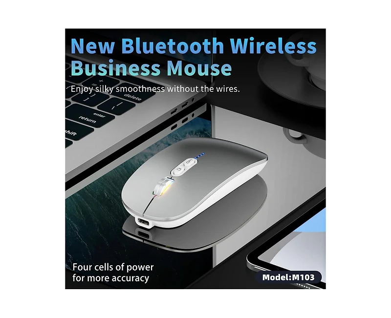 Risokeys Tri-Mode Wireless Bluetooth Mouse: Silent,1-Click Desktop,3-Speed Dpi for Office/Study, Slim & Easy-to-Use for Professionals/Studentsgeable)