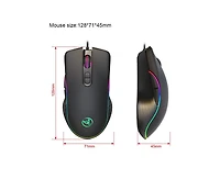 Risokeys Wired Rgb Gaming Mouse,8000 Dpi Adjustable, Ergonomic Comfort Grip with 7 Backlight Modes for Pc Gamers, Compatible with Windows & Mac