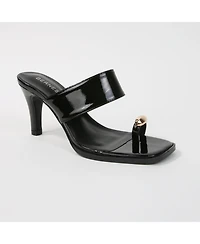 Berness Women's Catha Gold-Tone Toe Ring Heeled Sandals