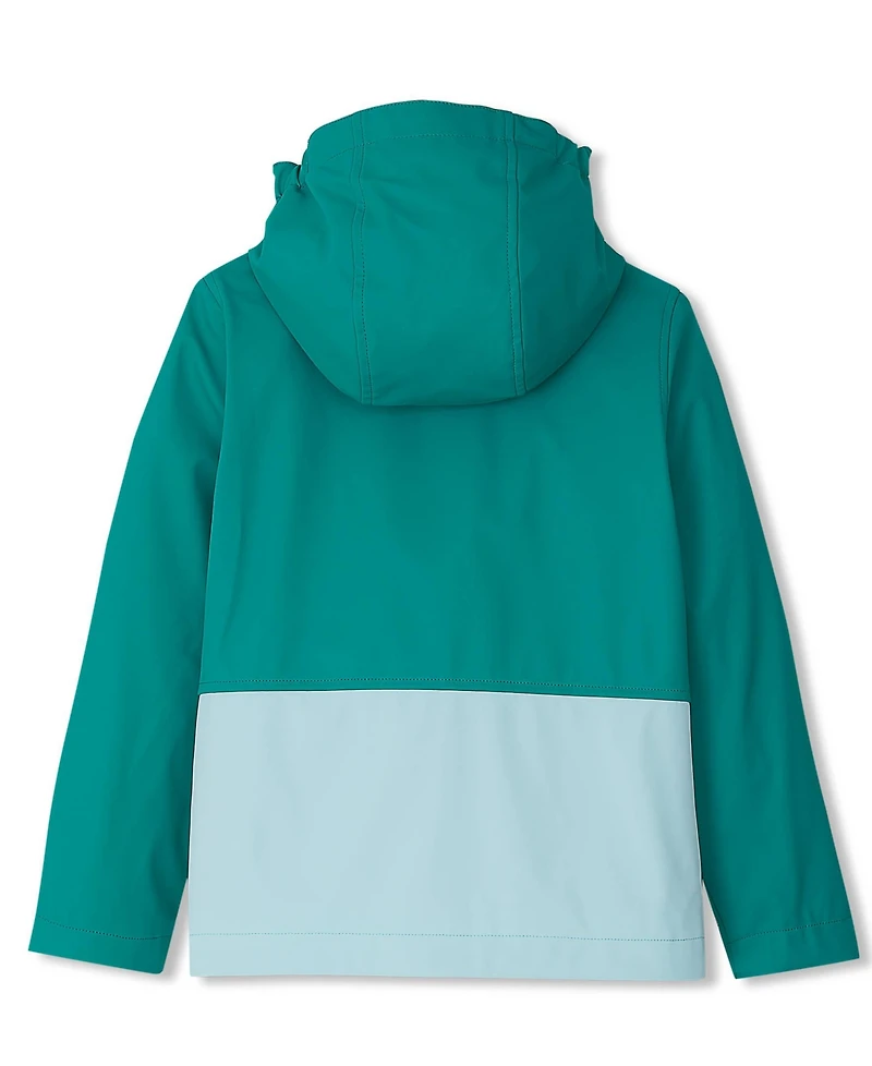 Lands' End Girls Water Resistant Hooded Slicker Rain Jacket